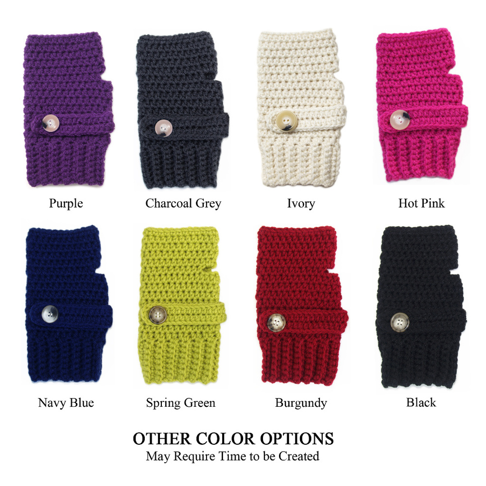 Purple Fingerless Wristlets - MADE TO ORDER - Picture 6 of 7